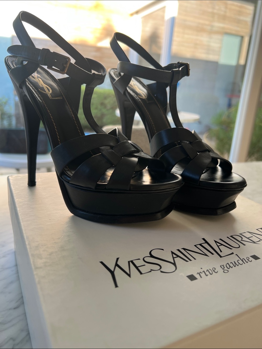 Yves Saint Laurent Tribute 105 Sandal Black